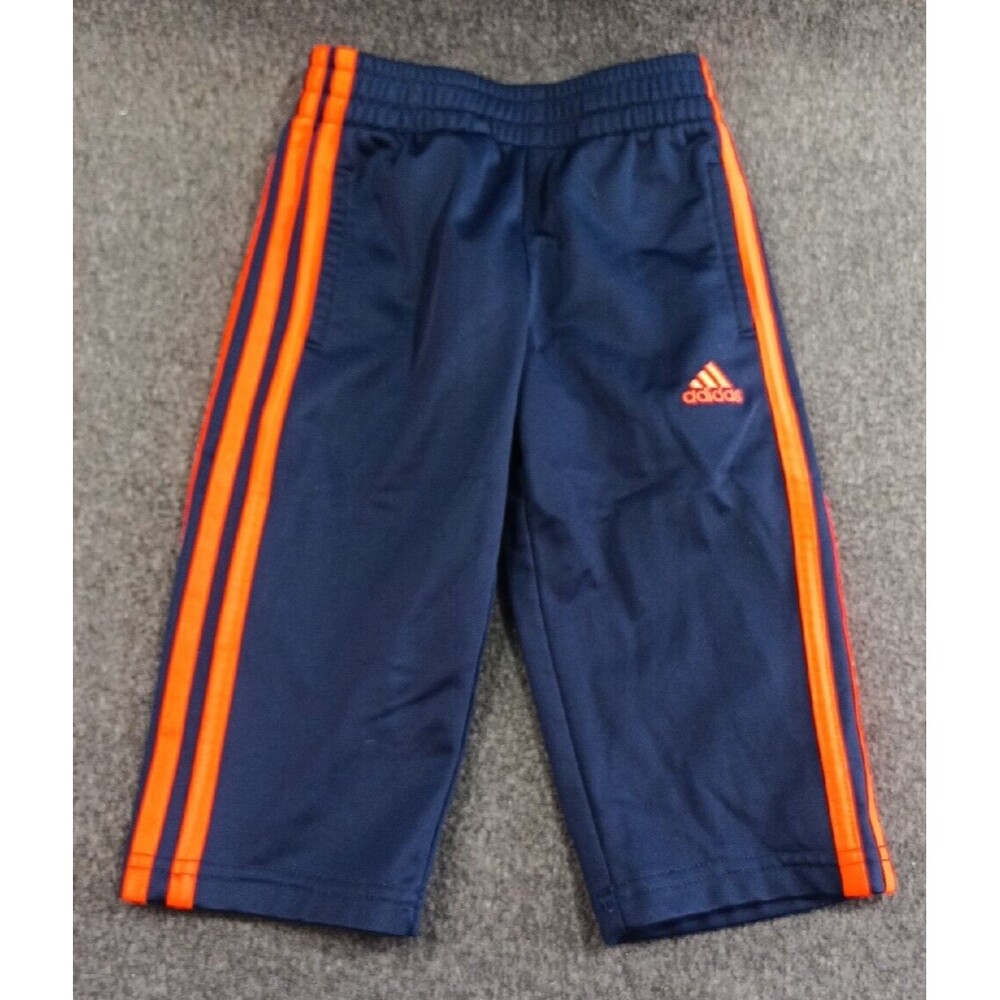 Adidas Toddler Blue Orange Active Sports Sweatpants Bottoms W Pockets Sz 2T